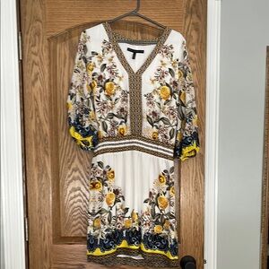 WHBM Floral Print Dress with Yellow Accents